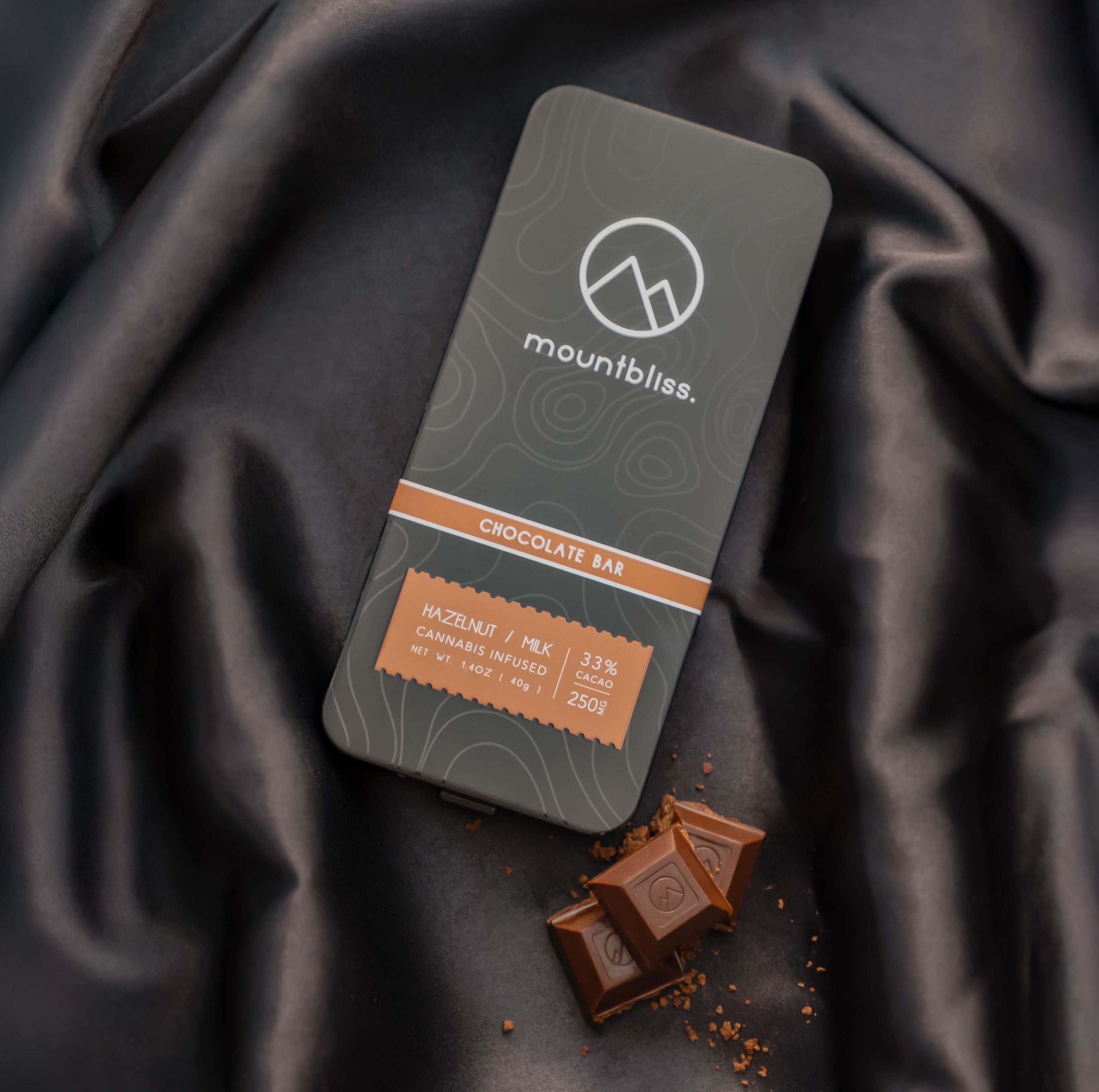Hazelnut Chocolate Bar – 250MG THC | 33% Cacao